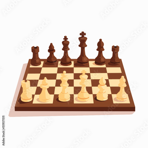 Sweet chessboard game made of cookies and chocolate pieces. Delicious chocolate and cookie chess pieces arranged on checkered board.