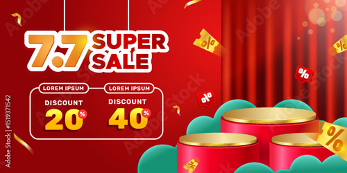 Super sale promotion event horizontal banner template design