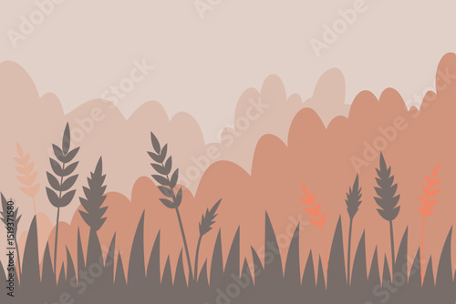 coral beige and ash gray wild meadow 