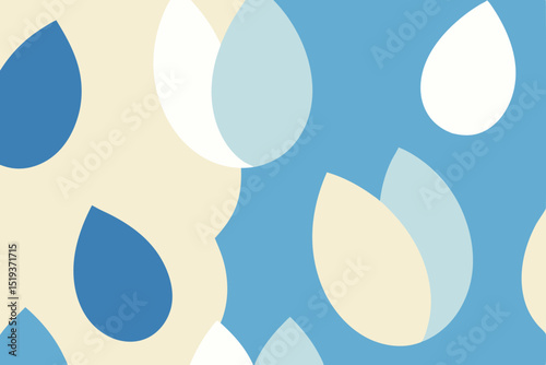 dusty blue and soft cream petal drop seamless.svg