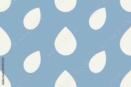 dusty blue and soft cream petal drop seamless