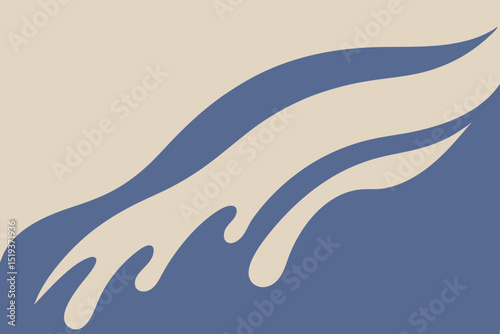 dusty indigo and linen cream flowing paint 