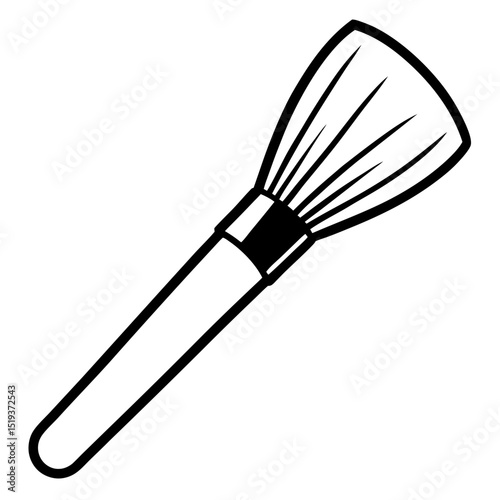 Minimal Makeup Brush Vector on White Background
