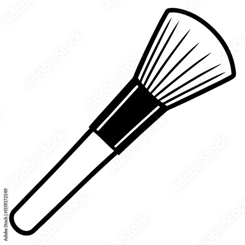 Minimal Makeup Brush Vector on White Background