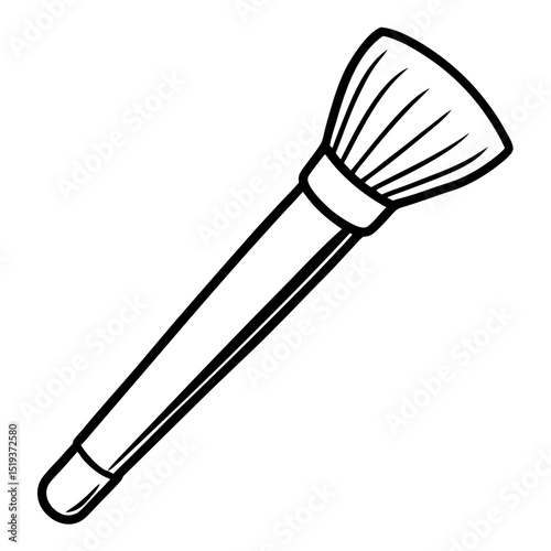 Minimal Makeup Brush Vector on White Background