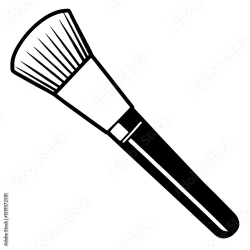 Minimal Makeup Brush Vector on White Background
