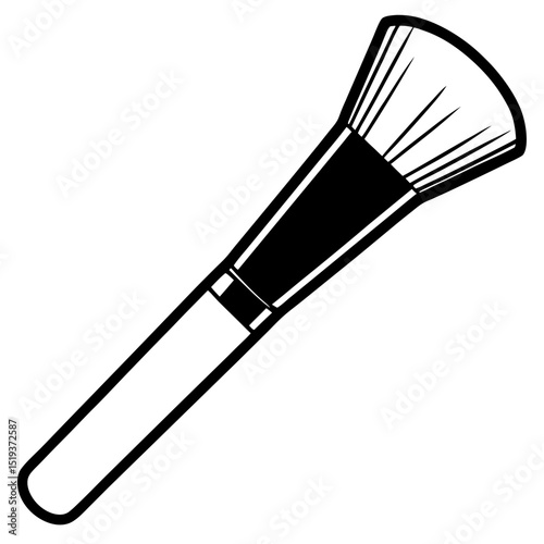 Minimal Makeup Brush Vector on White Background