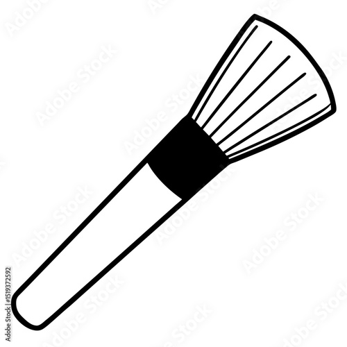 Minimal Makeup Brush Vector on White Background