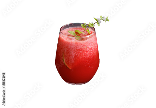tomato juice in decorate glass photo