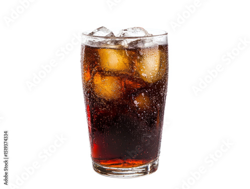 glass of cola with ice