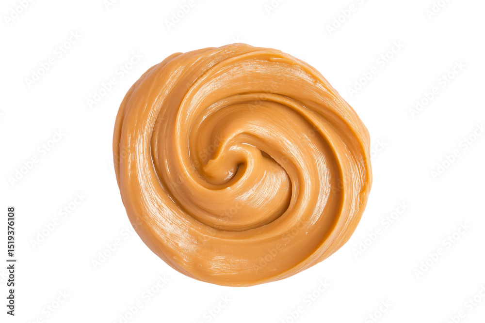 swirl of smooth creamy peanut butter isolated on white background swirl of smooth creamy peanut butter isolated on white background