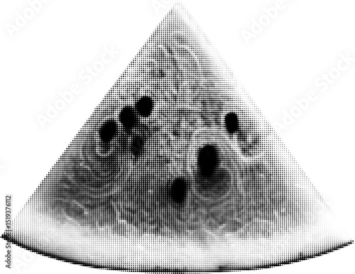 Slice of watermelon high quality halftone effect