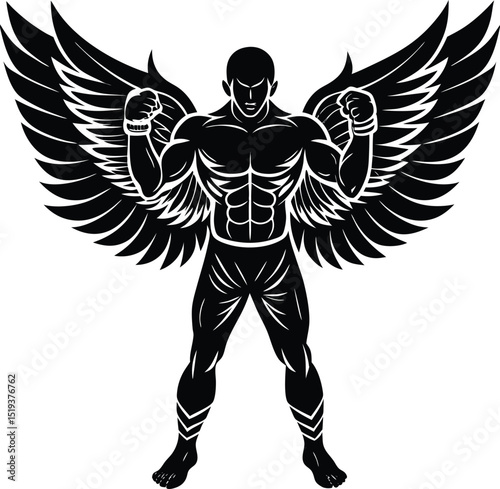 Bold Sports Boxer Silhouette Vector: Dynamic Athlete in a Minimalist Design
