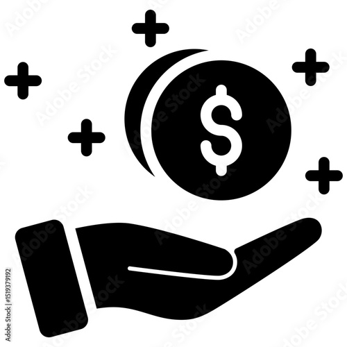 Earning Icon Black Solid