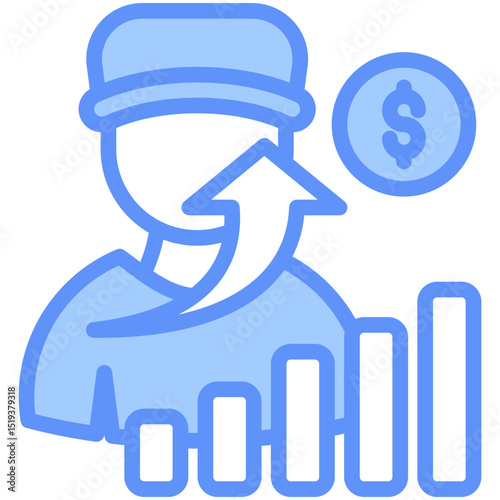 Sales Icon Outline Blue