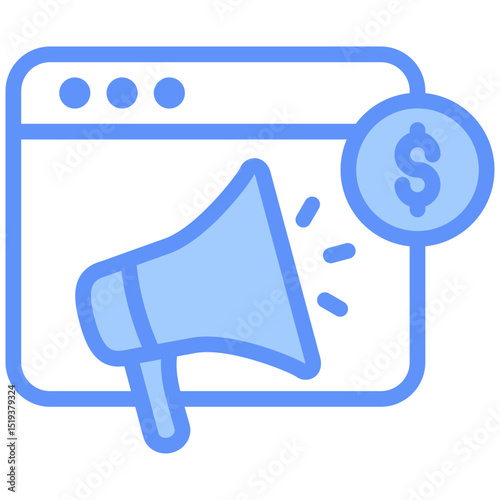 Marketing Icon Outline Blue