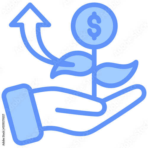 Investment Icon Outline Blue