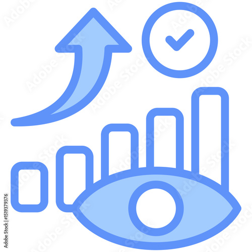 Vision Icon Outline Blue