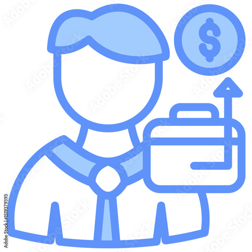 Client Icon Outline Blue
