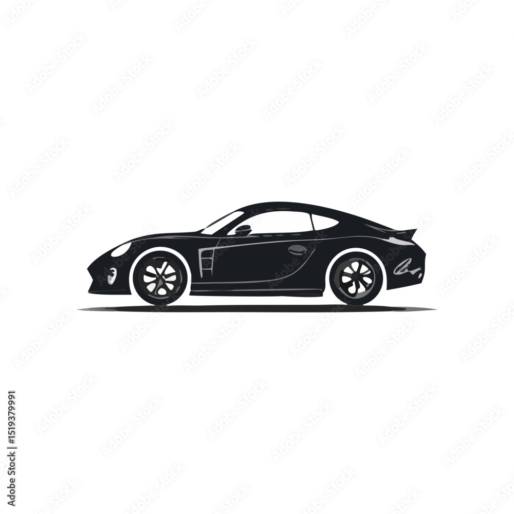 Sleek Black Coupe Vehicle Silhouette Symbol Icon Side Profile Vector Graphic Sleek Black Coupe Vehicle Silhouette Symbol Icon Side Profile Vector Graphic