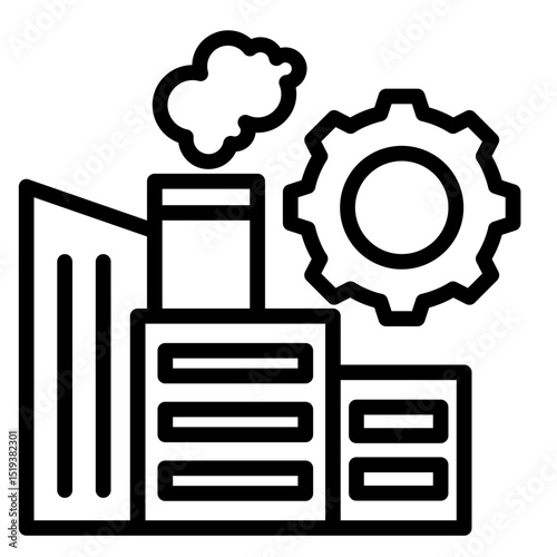 Factory  Icon Element For Design	