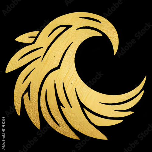 Waves exotic vector on black background