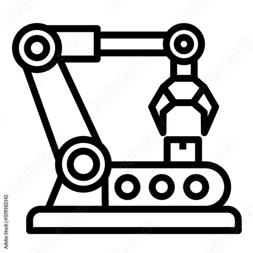 Industrial Robot  Icon Element For Design	