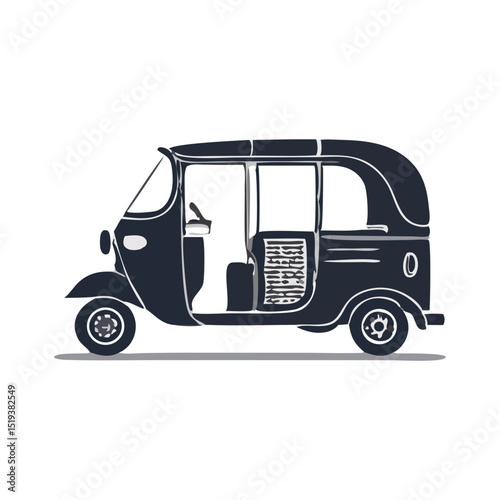 Auto Rickshaw Illustration Vehicle Silhouette Symbol Icon Asian Transportation Icon