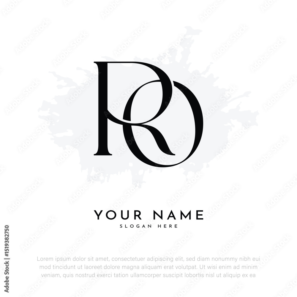 Fototapeta premium RO OR initial letter handwriting and luxury monogram logo
