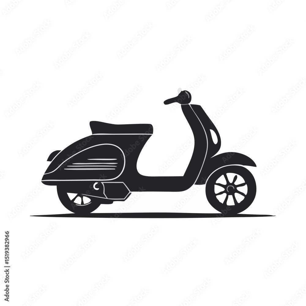 Fototapeta premium Stylish Scooter Illustration Vehicle Silhouette Symbol Icon Vector Graphic for Design Projects