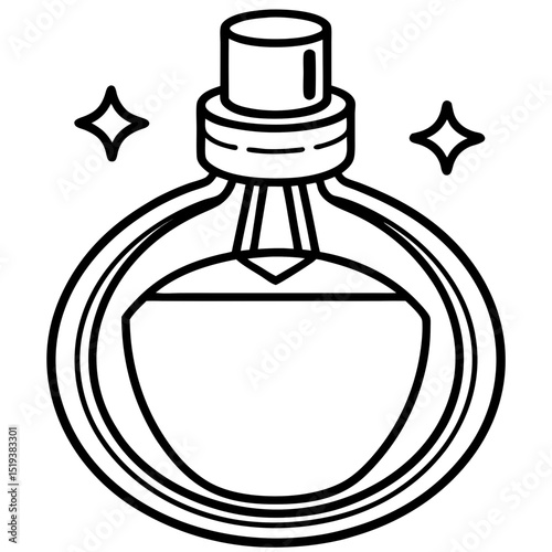 Minimalist Perfume Bottle Vector on White Background