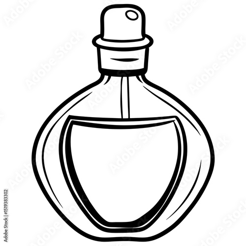 Minimalist Perfume Bottle Vector on White Background