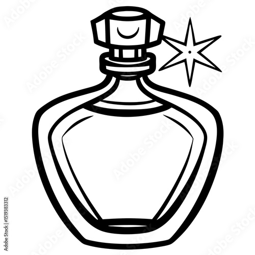 Minimalist Perfume Bottle Vector on White Background