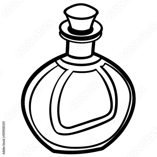 Minimalist Perfume Bottle Vector on White Background