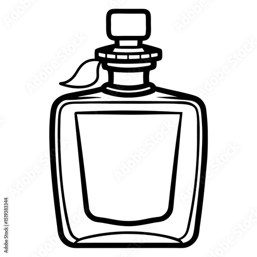 Minimalist Perfume Bottle Vector on White Background