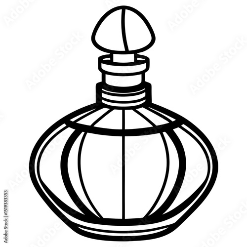 Minimalist Perfume Bottle Vector on White Background