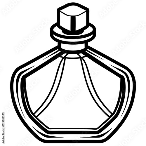 Minimalist Perfume Bottle Vector on White Background