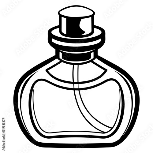 Minimalist Perfume Bottle Vector on White Background