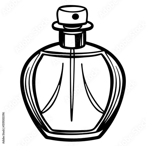 Minimalist Perfume Bottle Vector on White Background