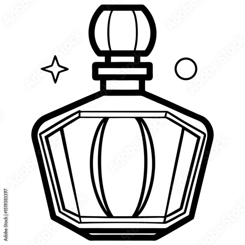 Minimalist Perfume Bottle Vector on White Background