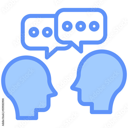 Discussion Icon Outline Blue