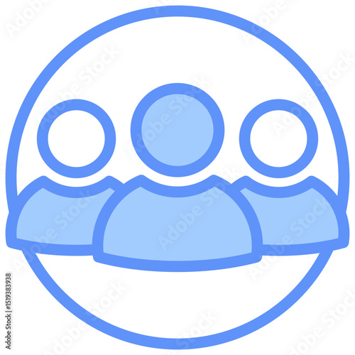 Team Icon Outline Blue