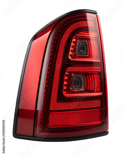 Modern Red Car Tail Light Detail Shot