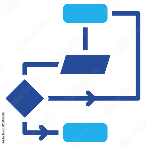Flow Chart Icon Dual Tone Color