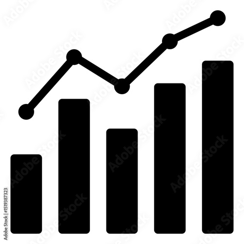 Data Chart Icon Black Solid