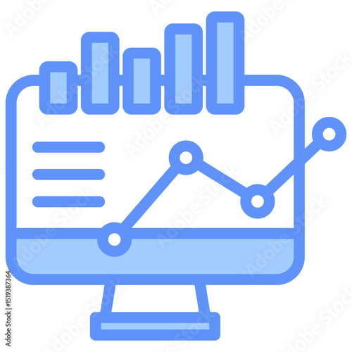Dashboard Icon Outline Blue