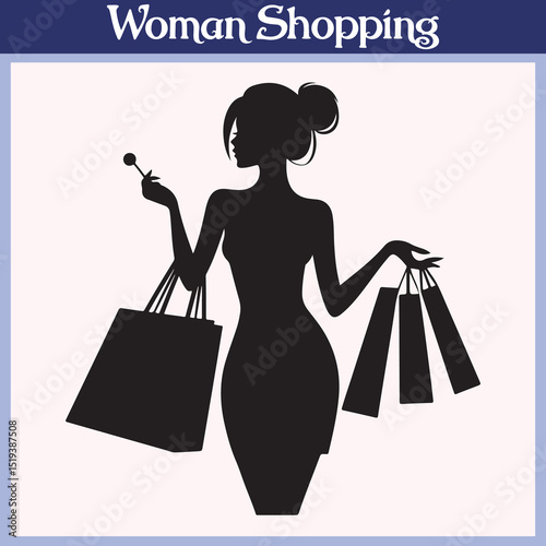 Woman shopping vector illustration design