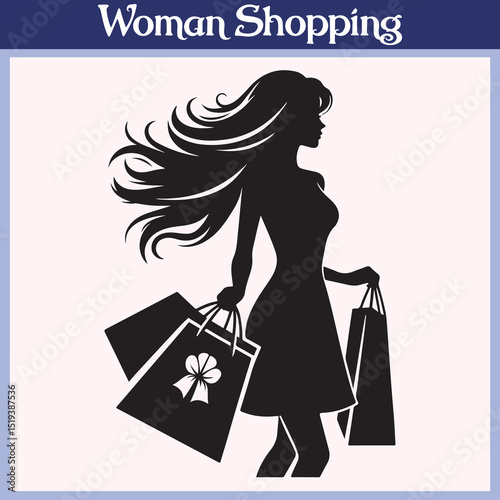 Woman shopping vector illustration design