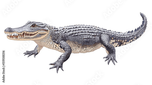 Crocodile aligator caiman reptile vector illustration isolated on a white background