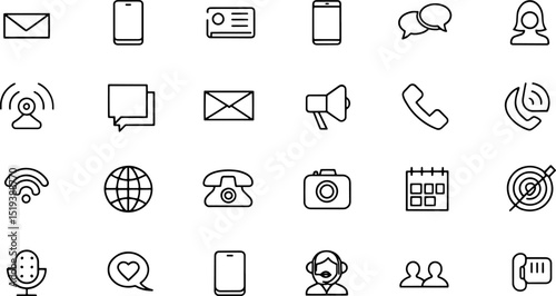 communication icons pack  thin line icons set  fla.eps